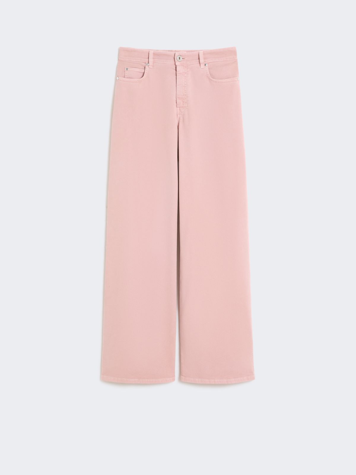 Cotton drill wide-leg trousers - PINK - Max Mara - 9