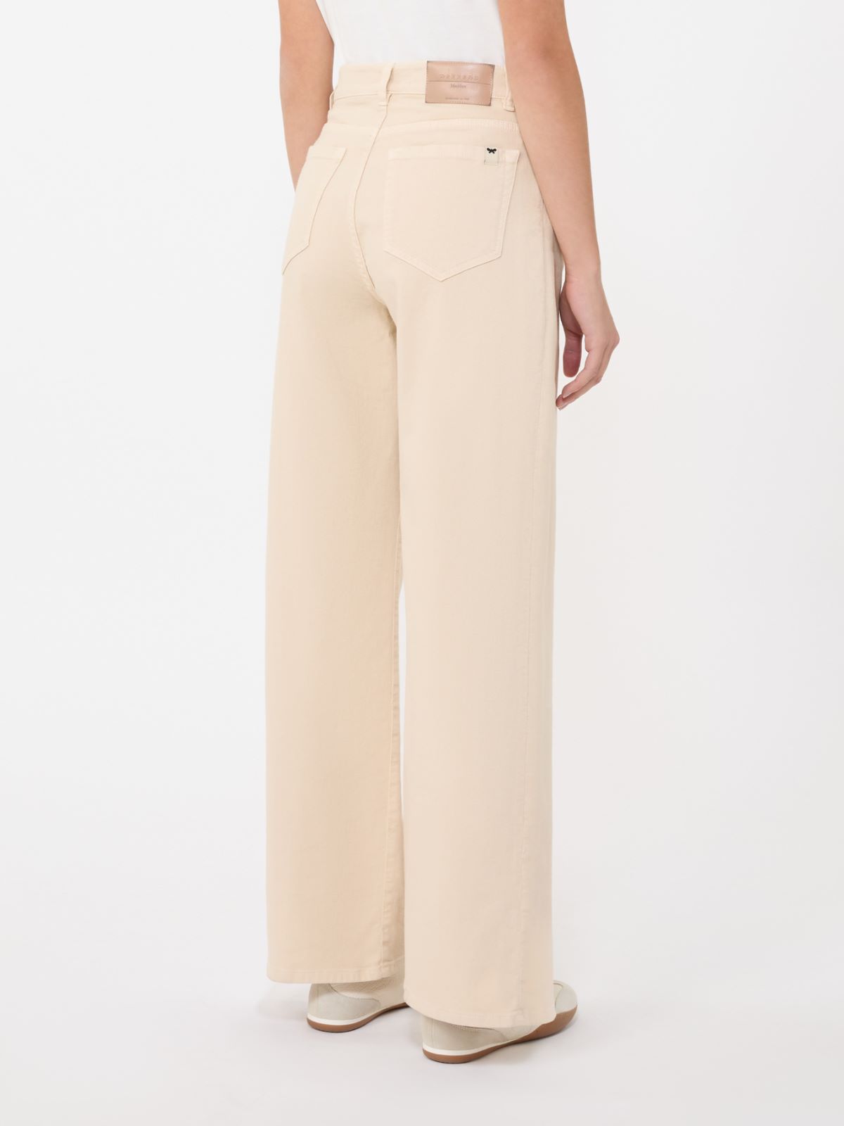 Cotton drill wide-leg trousers - SAND - Max Mara - 4