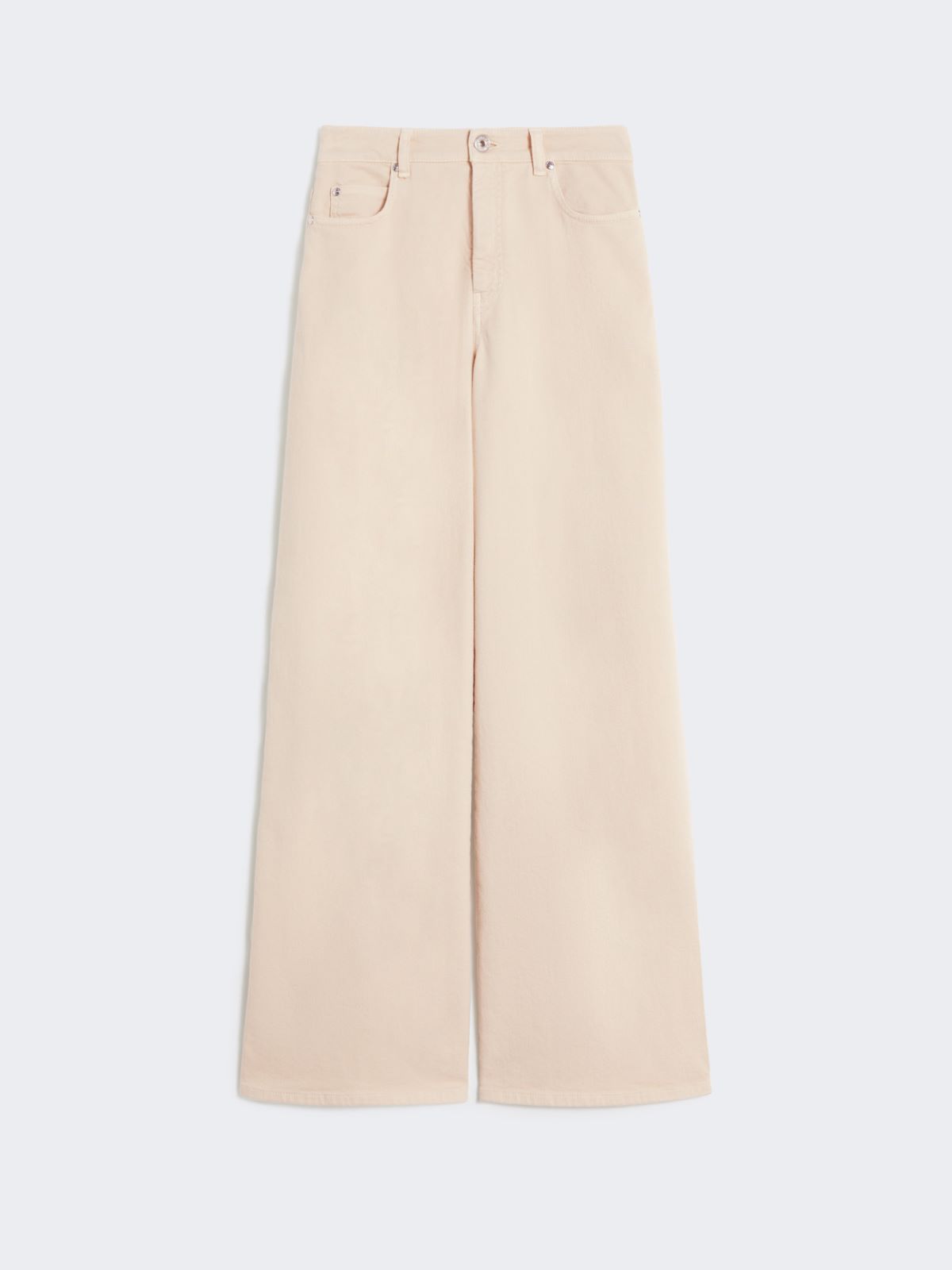 Cotton drill wide-leg trousers - SAND - Max Mara - 4