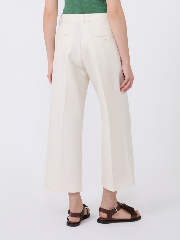 Hose aus Baumwoll-Leinen-Canvas - ECRU - Max Mara - 3