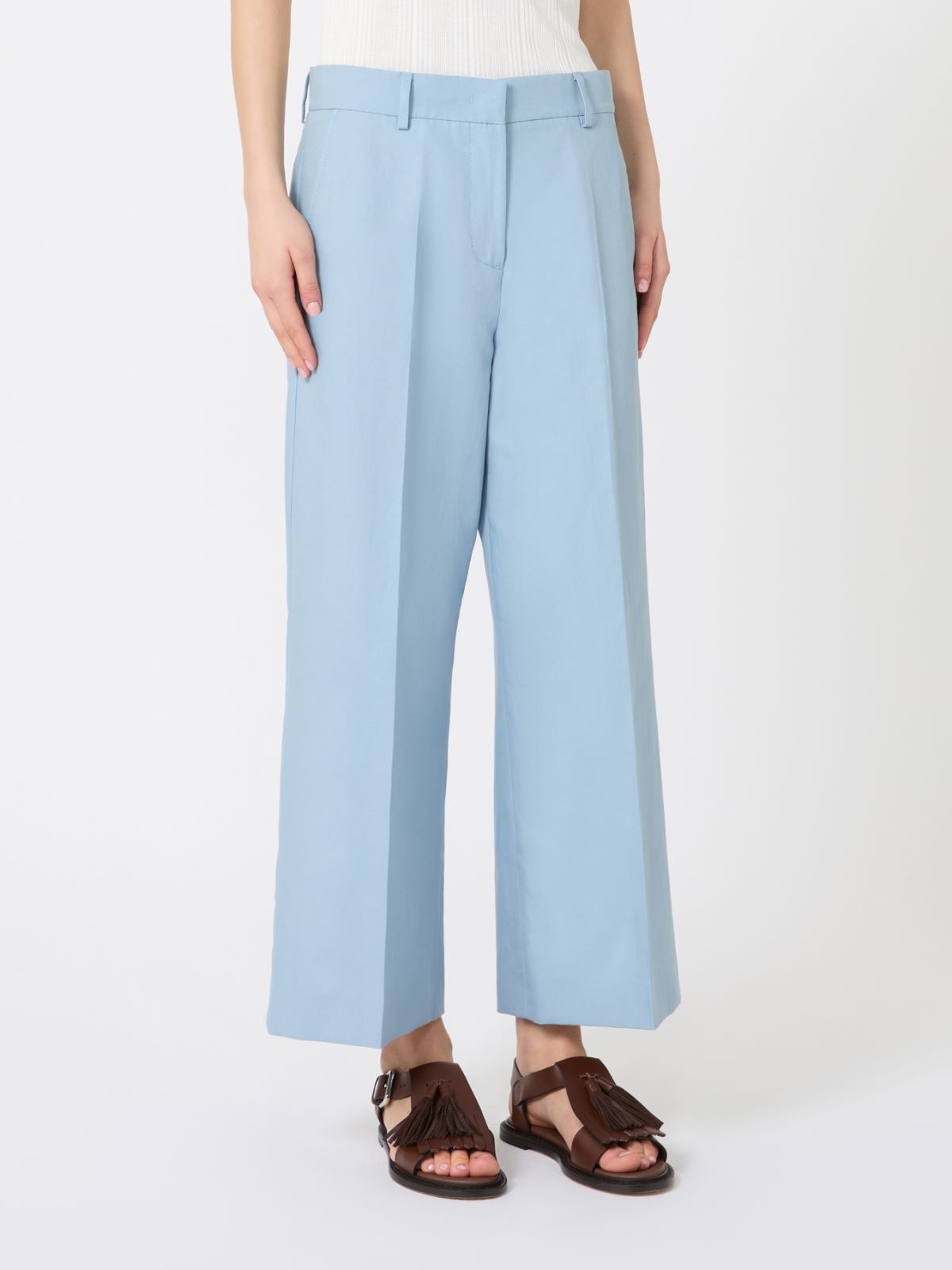 지르코네 코튼 팬츠 - LIGHT BLUE - 2