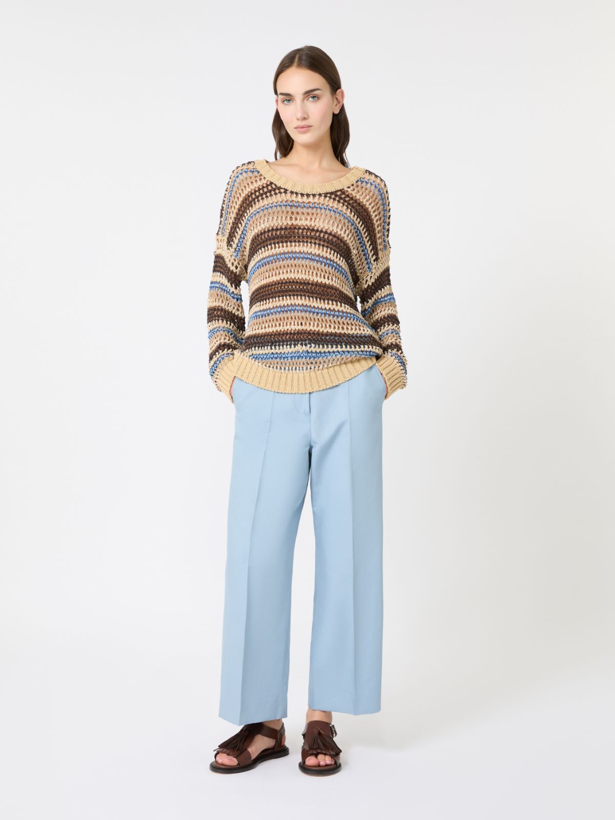 지르코네 코튼 팬츠 - LIGHT BLUE