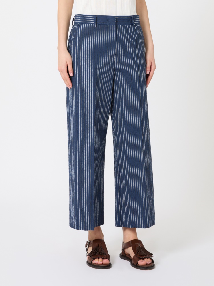 [マリナ] コットン リネン シアサッカー パンツ - ULTRAMARINE - Max Mara - 2