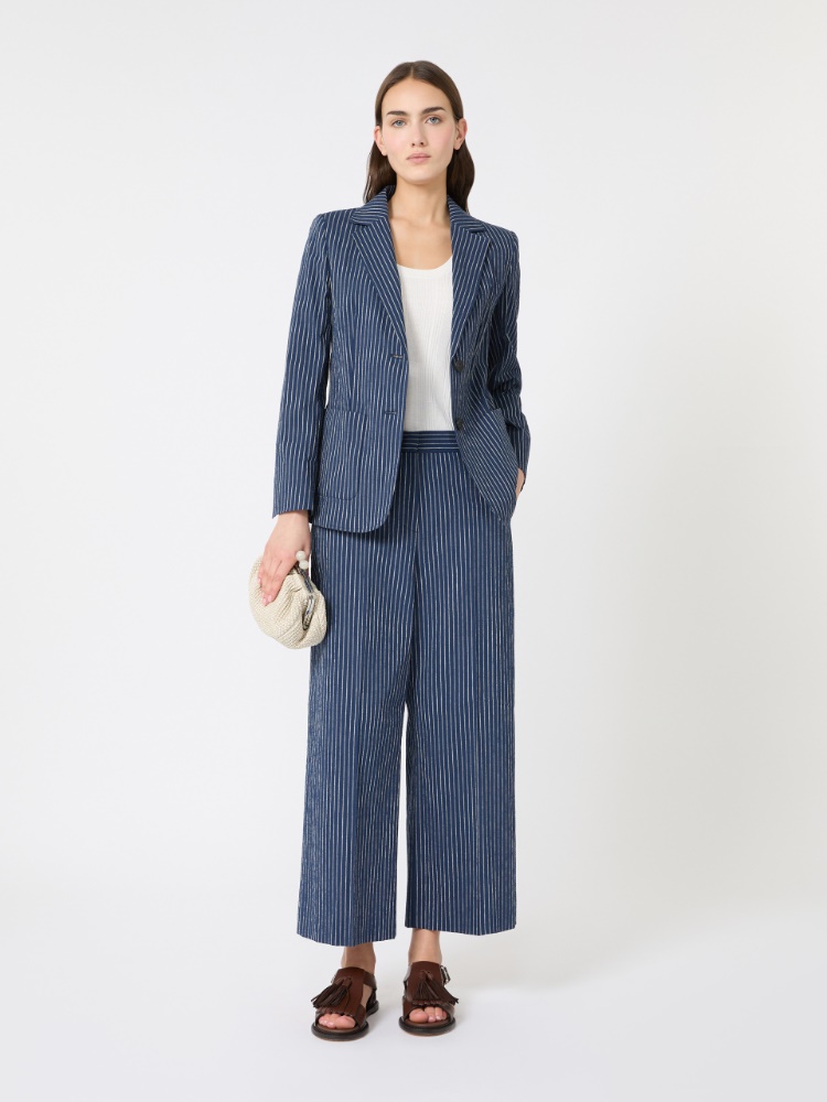 [マリナ] コットン リネン シアサッカー パンツ - ULTRAMARINE - Max Mara - 1