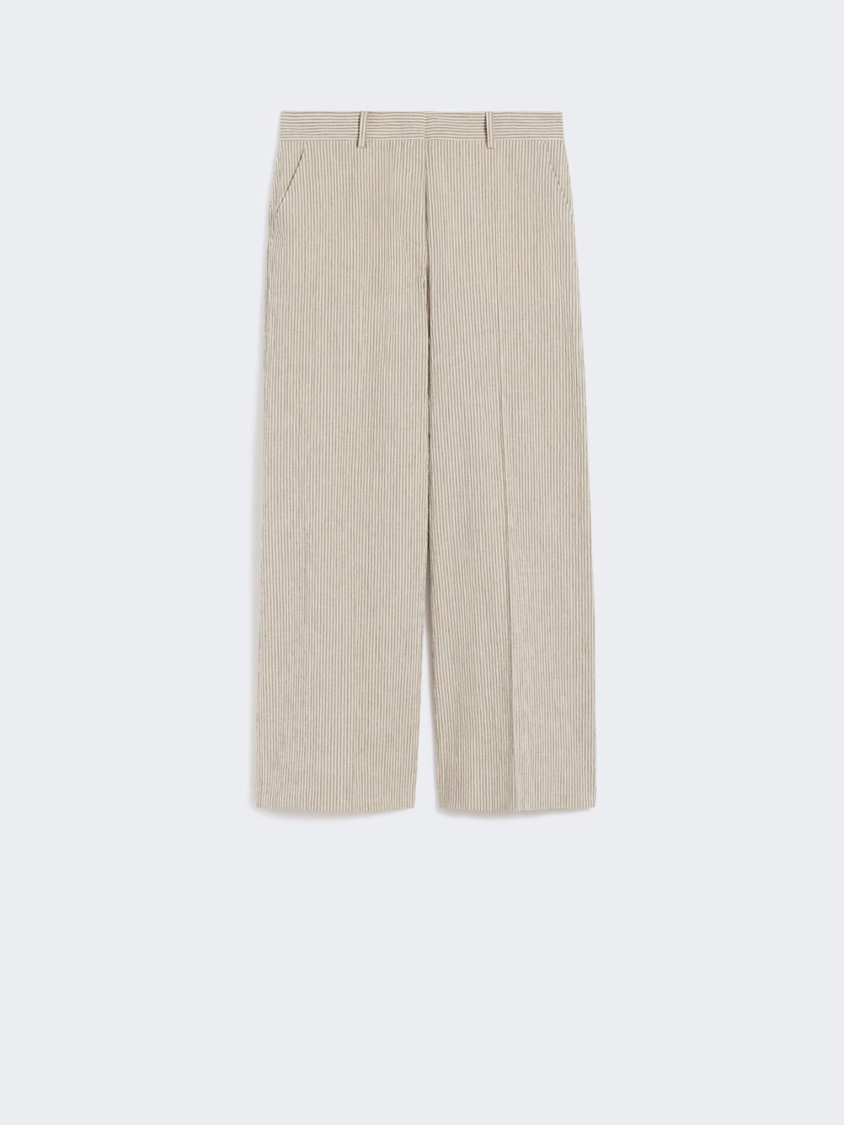 Cotton and linen seersucker trousers - SAND - Max Mara - 8
