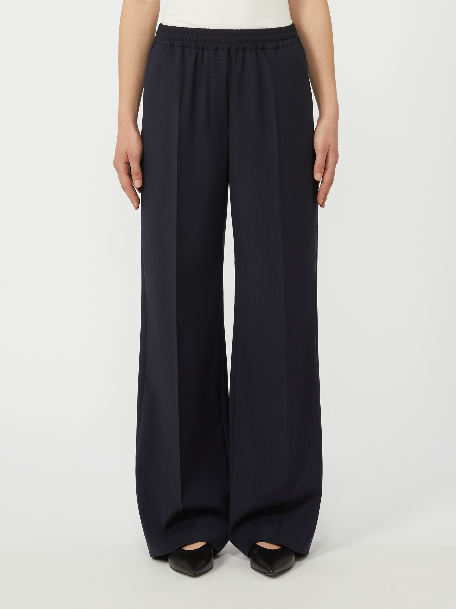 Pure woollen cloth trousers - NAVY - Max Mara - 2