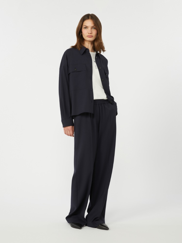 Pure woollen cloth trousers - NAVY - Max Mara