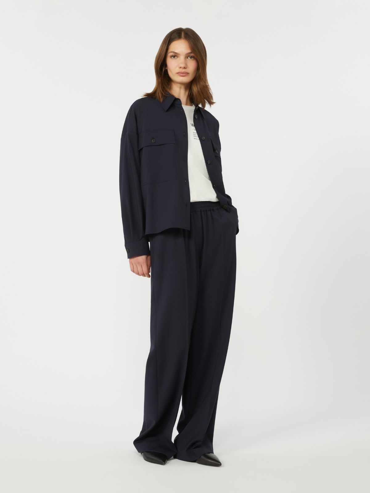 Pure woollen cloth trousers - NAVY - Max Mara - 4