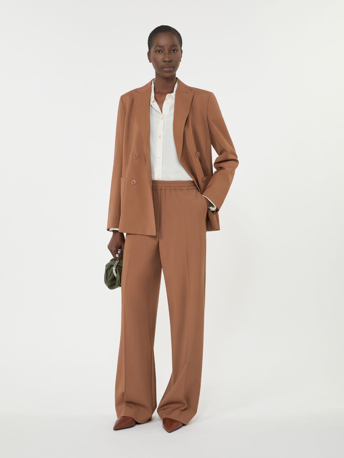 Pure woollen cloth trousers - TOBACCO - Max Mara