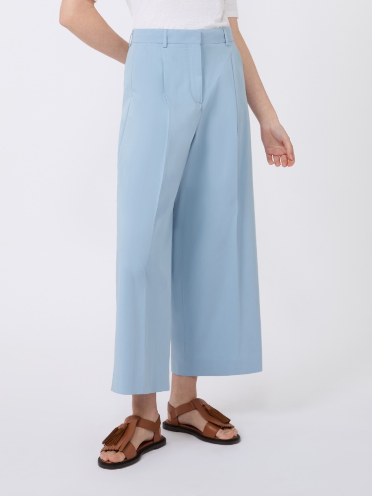 Stretch cotton gabardine trousers - LIGHT BLUE - Max Mara - 2