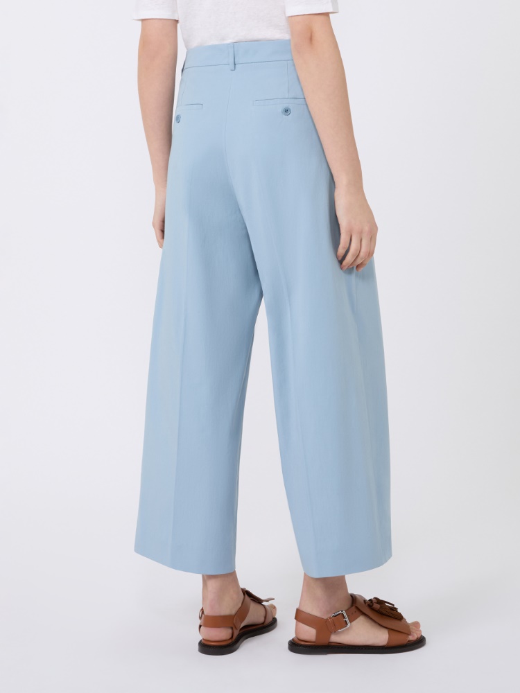 Stretch cotton gabardine trousers - LIGHT BLUE - Max Mara - 3