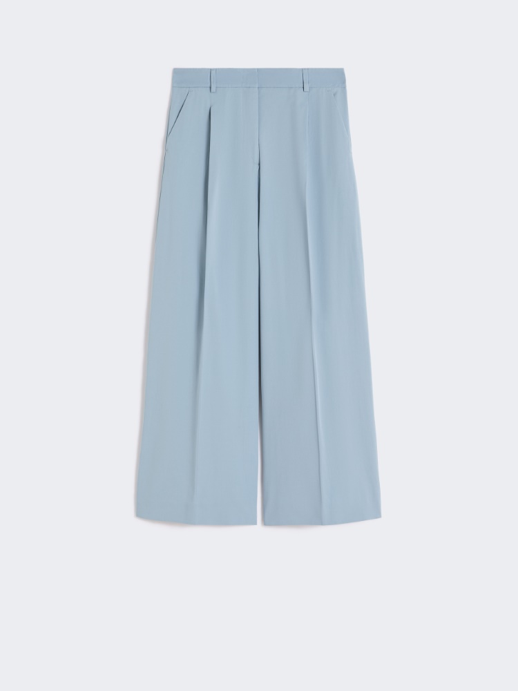 Stretch cotton gabardine trousers - LIGHT BLUE - Max Mara