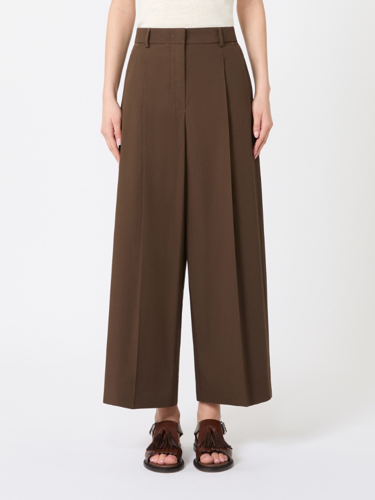 Stretch cotton gabardine trousers - CHOCOLATE - Max Mara - 2