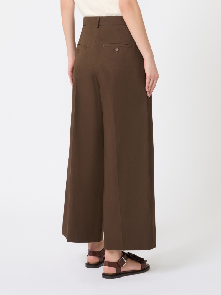 Stretch cotton gabardine trousers - CHOCOLATE - Max Mara - 3