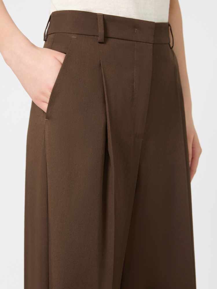 Stretch cotton gabardine trousers - CHOCOLATE - Max Mara - 4