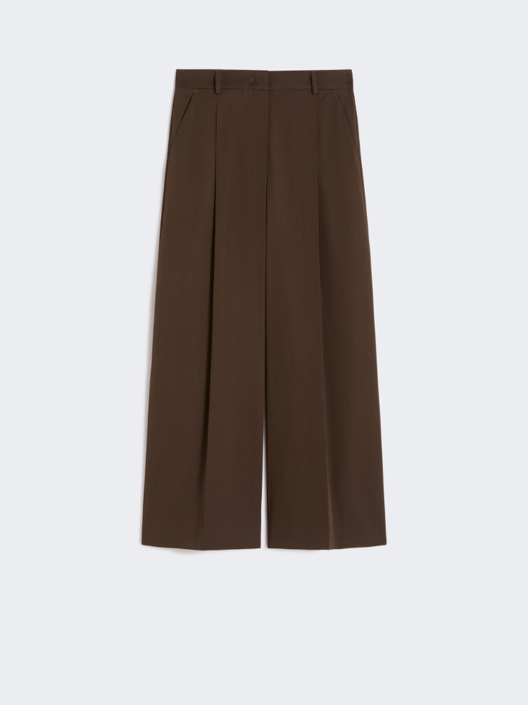Stretch cotton gabardine trousers - CHOCOLATE - Max Mara - 5
