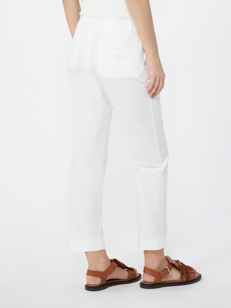 Pantalon coupe slim en coton stretch - BLANC - Max Mara - 3
