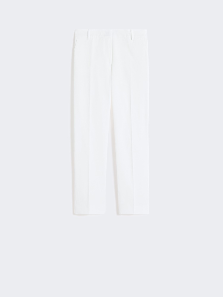 Pantalon coupe slim en coton stretch - BLANC - Max Mara - 4