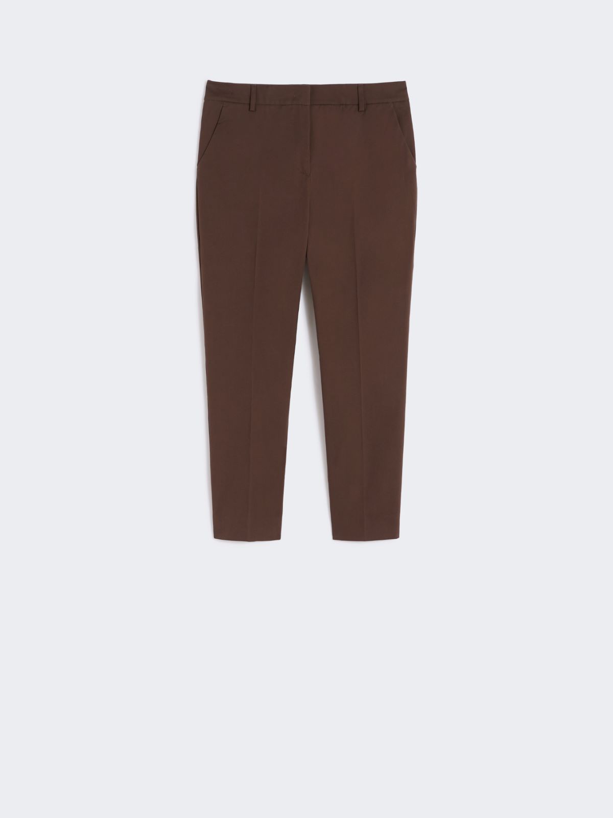 Slim-fit stretch cotton trousers - CHOCOLATE - Max Mara - 4