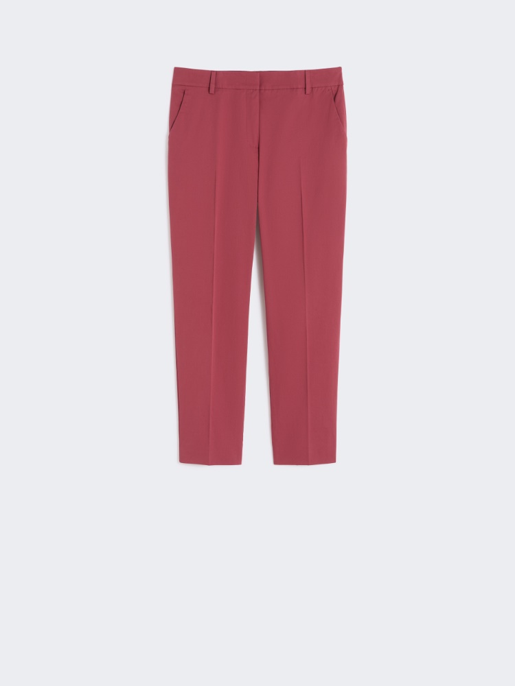 Slim-fit stretch cotton trousers - CHERRY - Max Mara