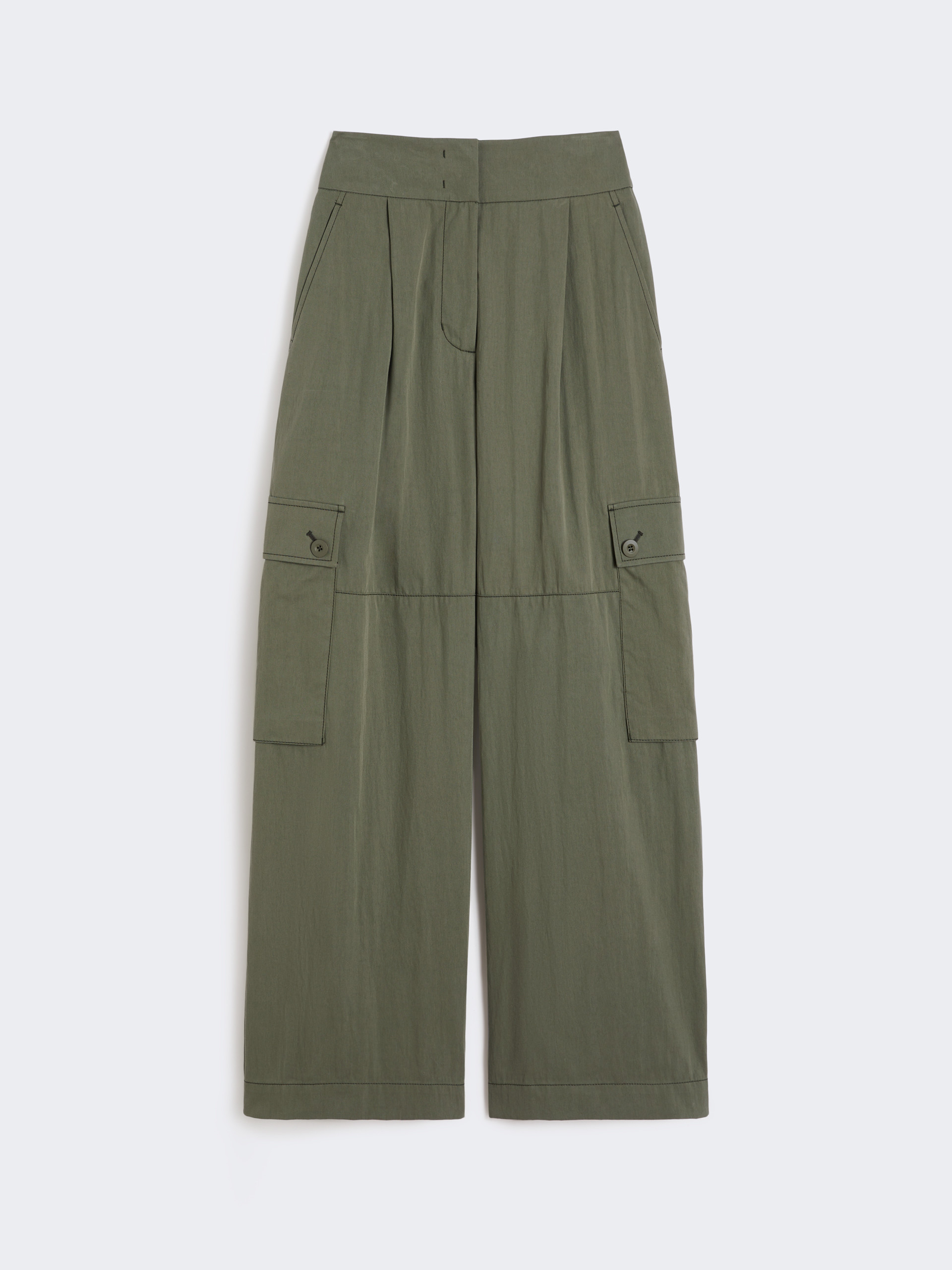 Cotton gabardine trousers - DARK GREEN - Max Mara - 4