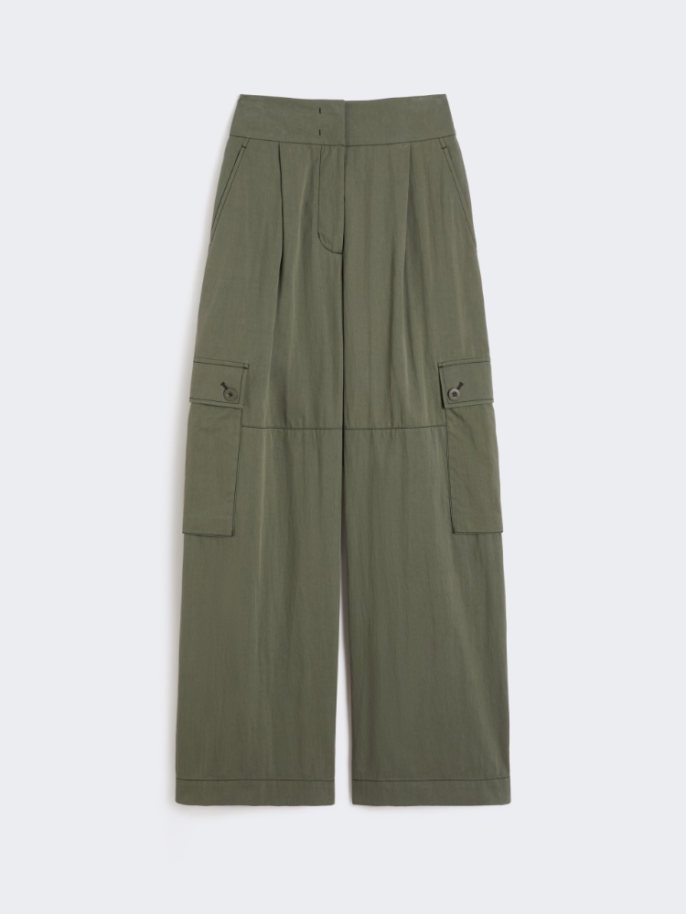 Hose aus Baumwollgabardine - DUNKELGRUEN - Max Mara