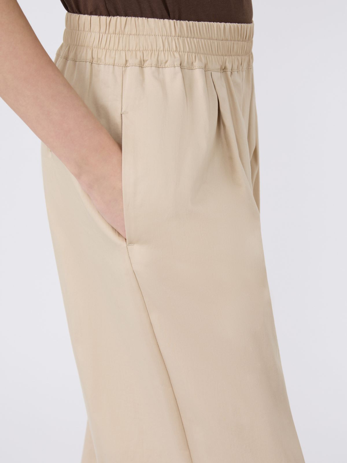 Cotton rasetto trousers - BEIGE - Max Mara - 4
