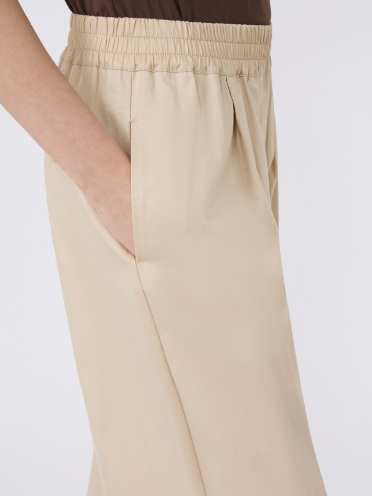 Cotton rasetto trousers - BEIGE - Max Mara - 4