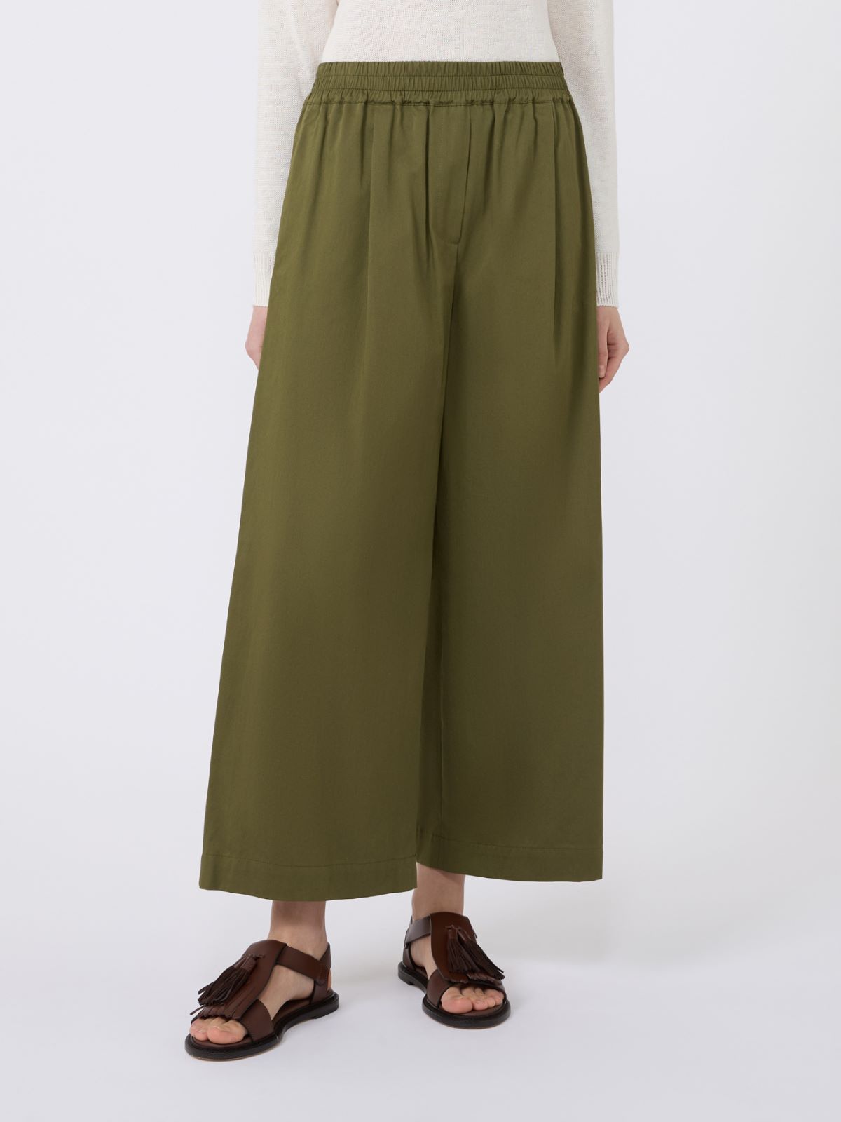 Pantalon en satin de coton - KAKI - Max Mara - 2