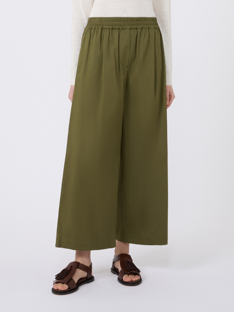 Pantalon en satin de coton - KAKI - Max Mara - 2