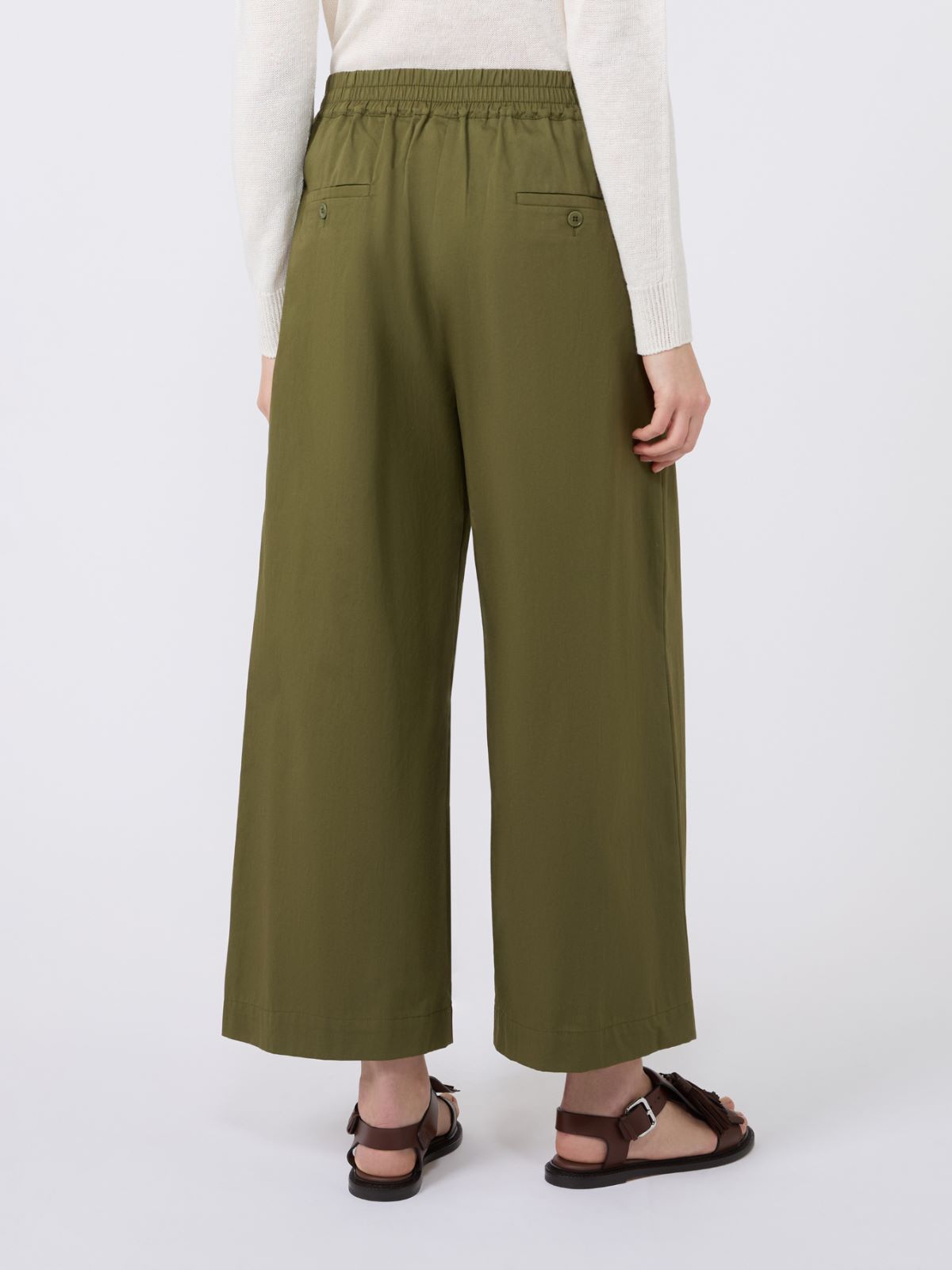 Pantalon en satin de coton - KAKI - Max Mara - 3