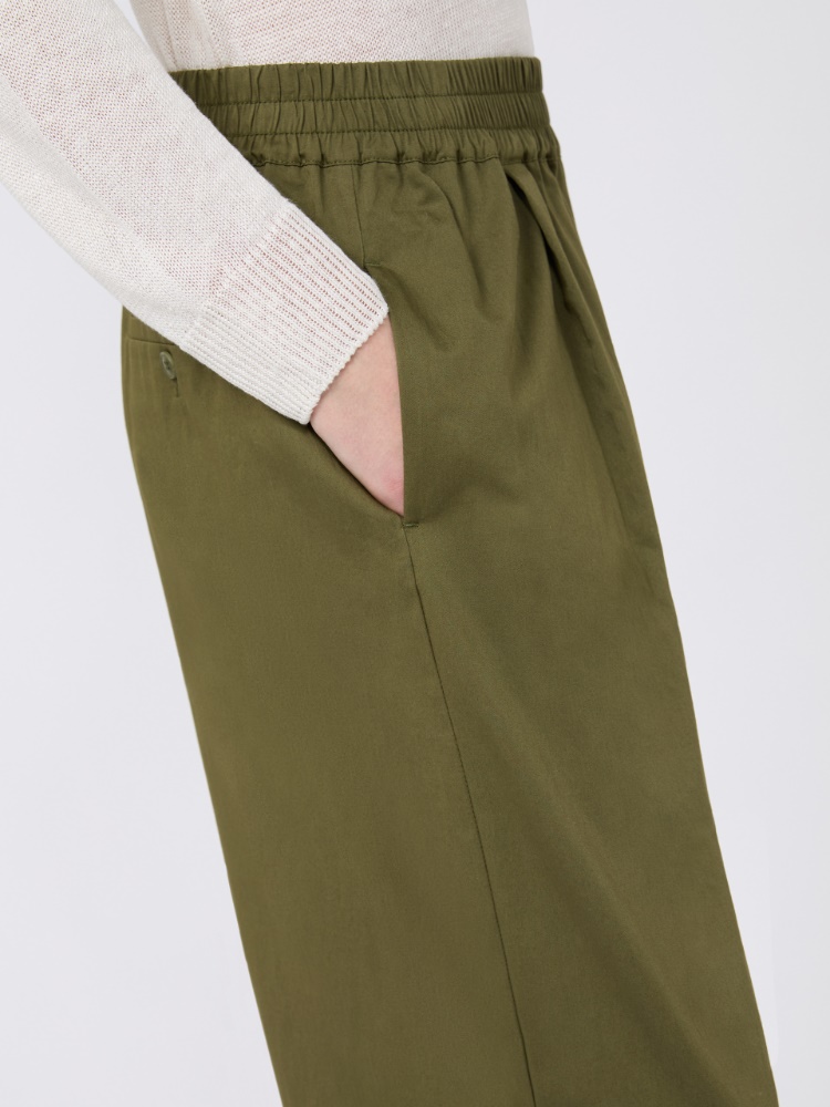 Pantalon en satin de coton - KAKI - Max Mara - 4