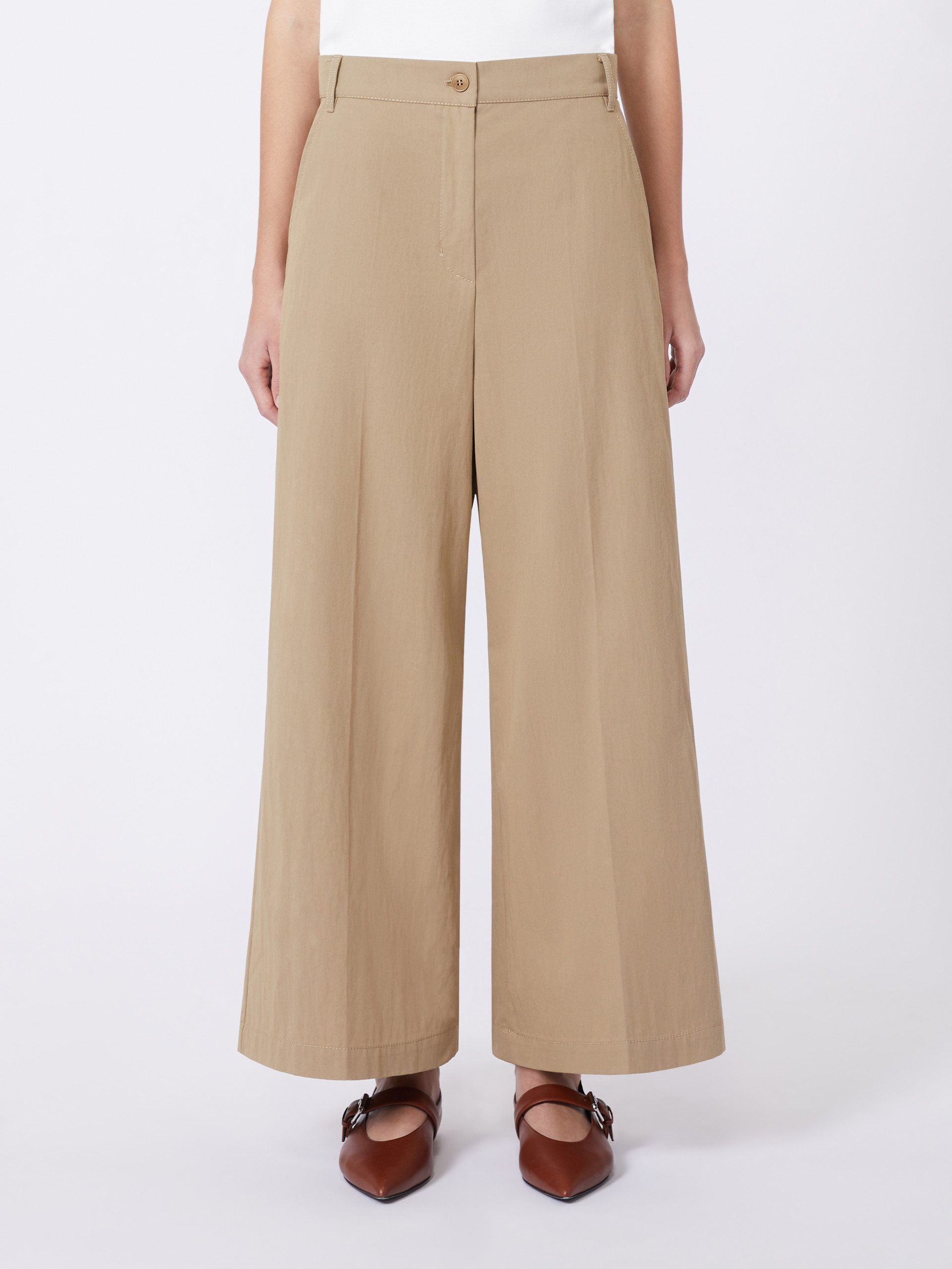 Hose aus gewaschenem Gabardine - HASELNUSS - Max Mara - 2