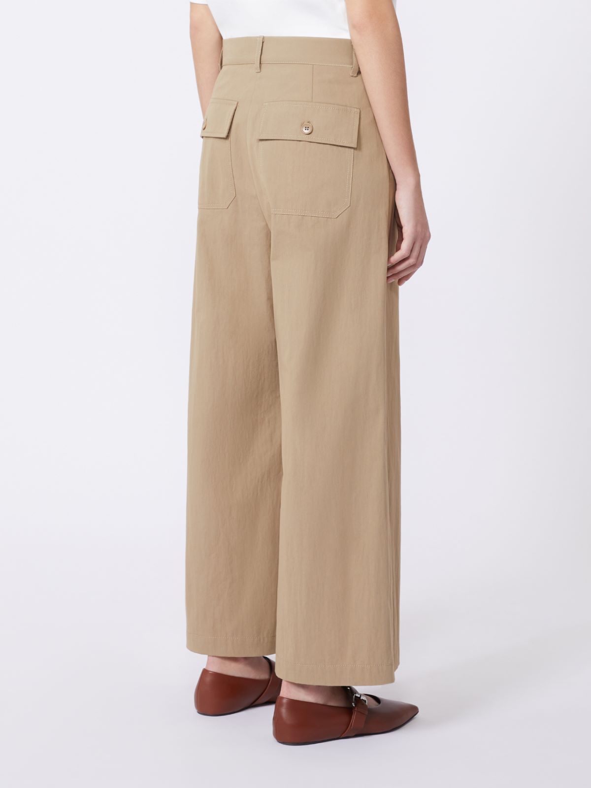 Washed gabardine trousers - HAZELNUT BROWN - Max Mara - 4