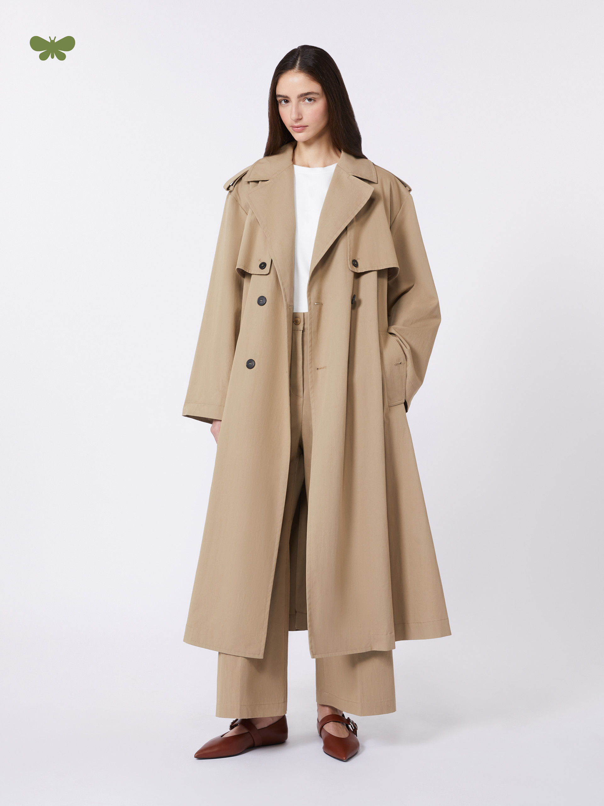 Hose aus gewaschenem Gabardine - HASELNUSS - Max Mara