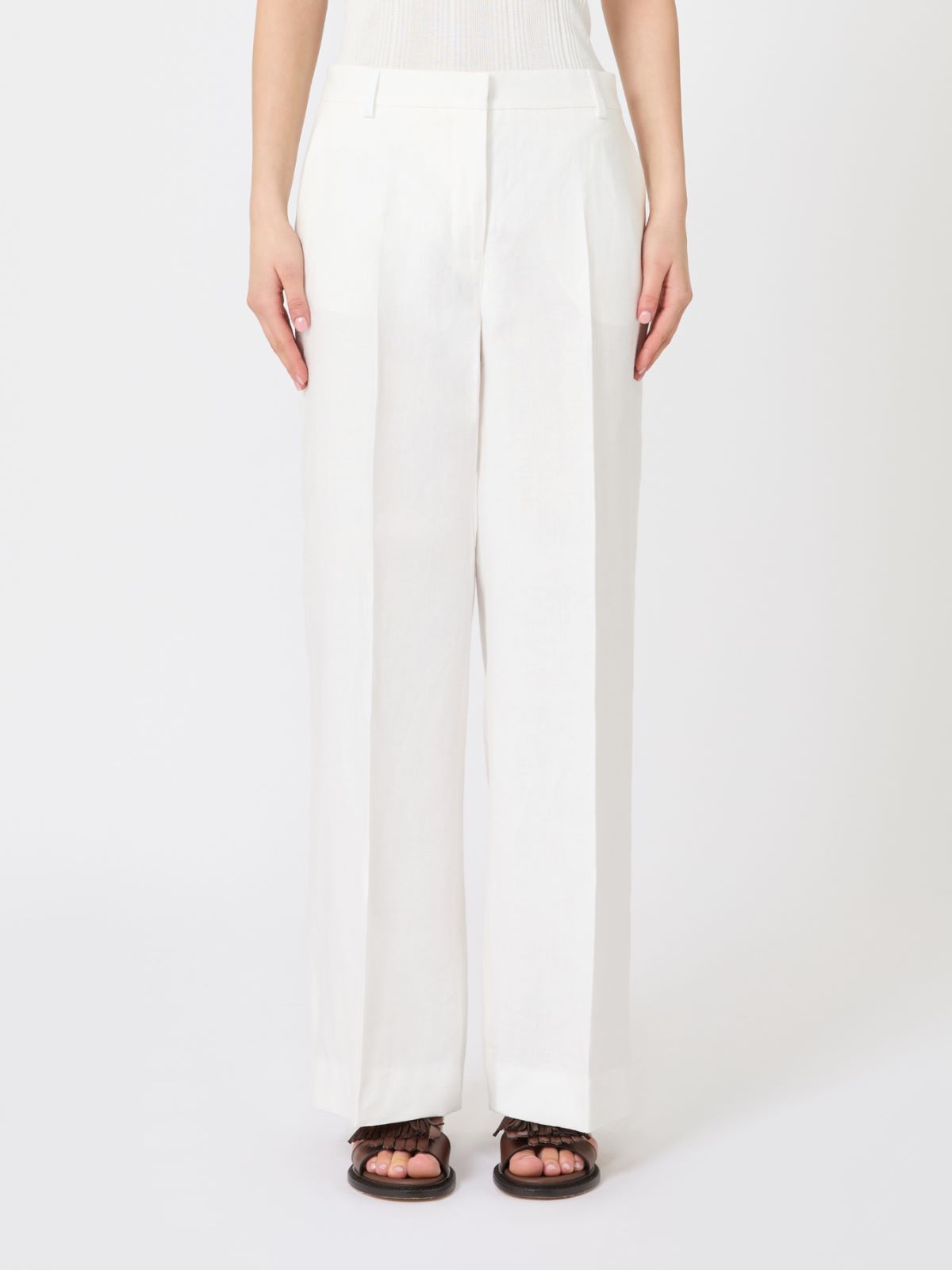 Hose aus Leinencanvas - WEISS - Max Mara - 2