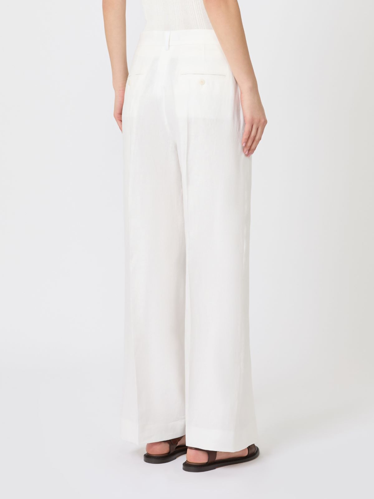 Hose aus Leinencanvas - WEISS - Max Mara - 3