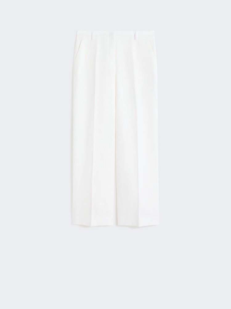 Linen canvas trousers - WHITE - Max Mara