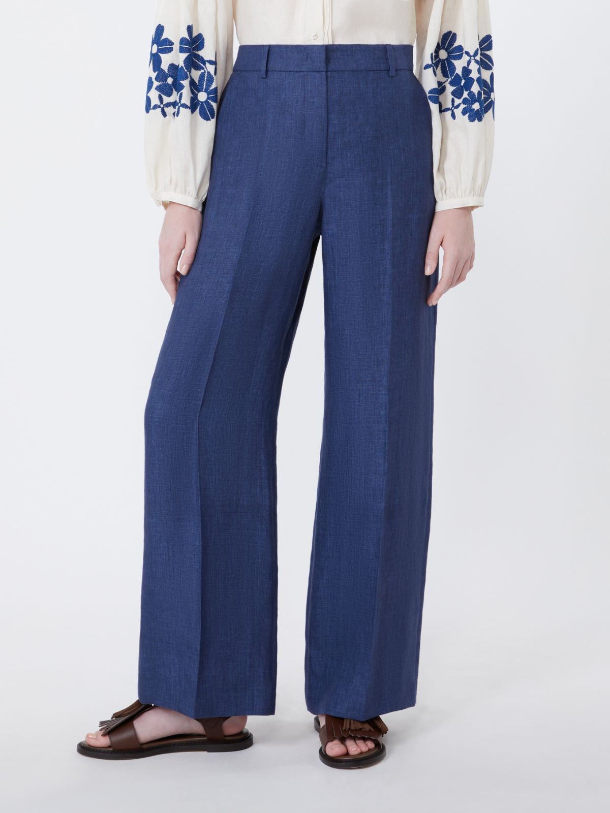 Hose aus Leinencanvas - BLAU - Max Mara - 2