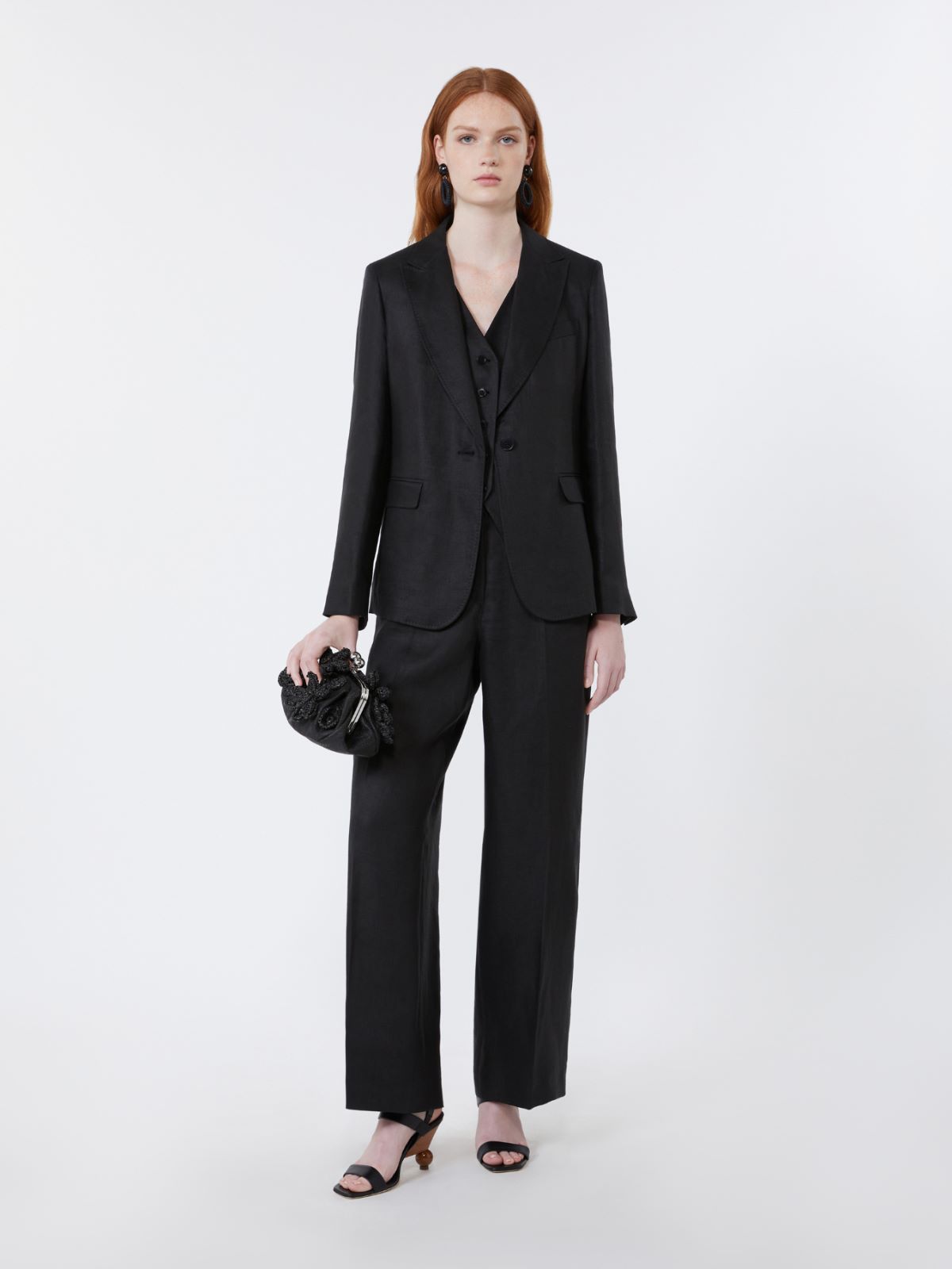 Linen canvas trousers + BLACK - Max Mara