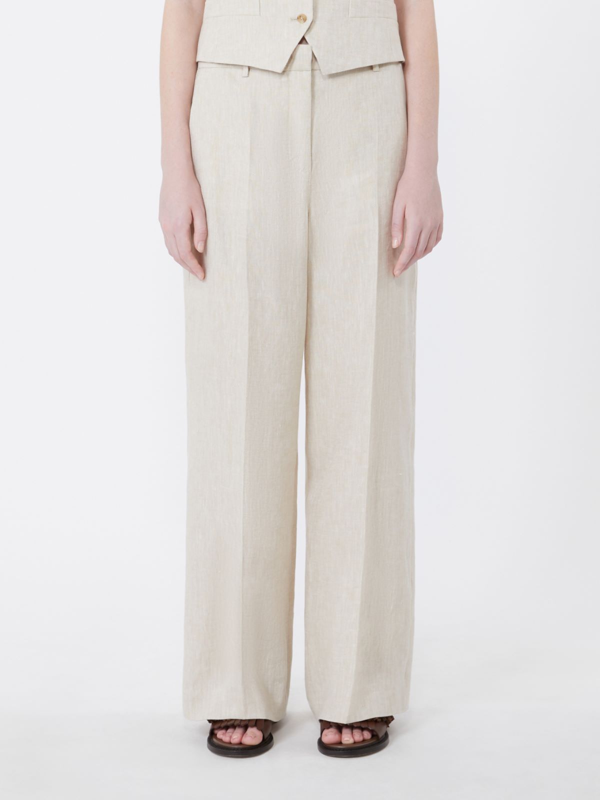 Linen canvas trousers - ECRU - 2