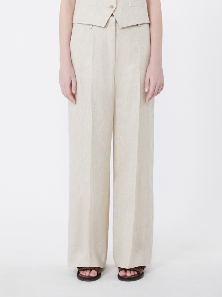 Linen canvas trousers - ECRU - 2