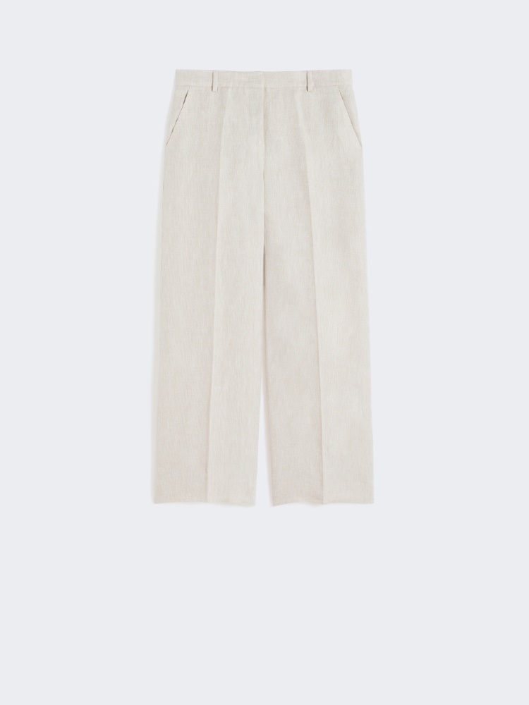 Linen canvas trousers - ECRU