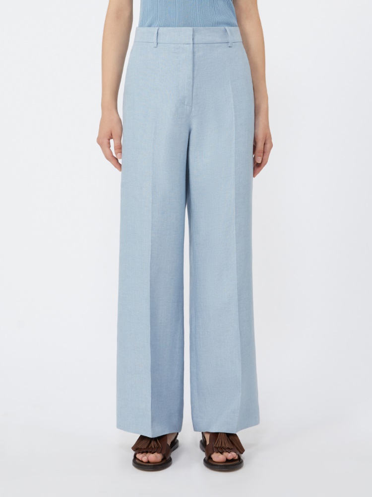 Linen canvas trousers - LIGHT BLUE - Max Mara - 2