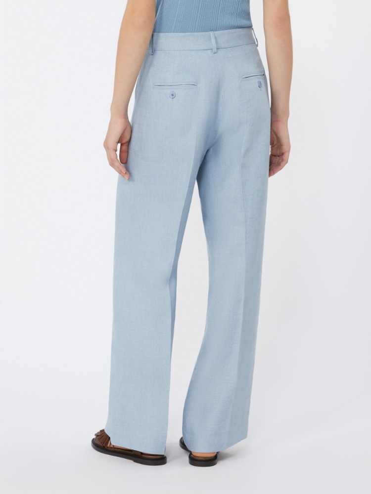 Linen canvas trousers - LIGHT BLUE - Max Mara - 3