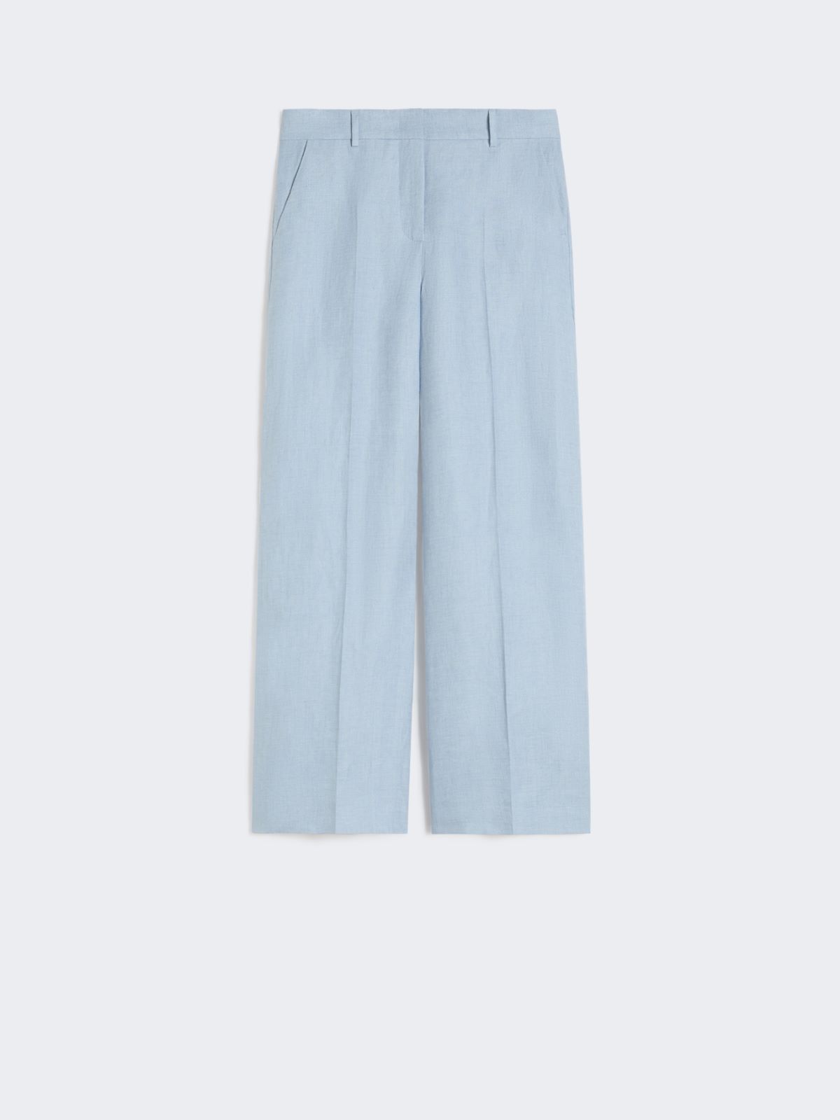Linen canvas trousers - LIGHT BLUE - Max Mara - 4