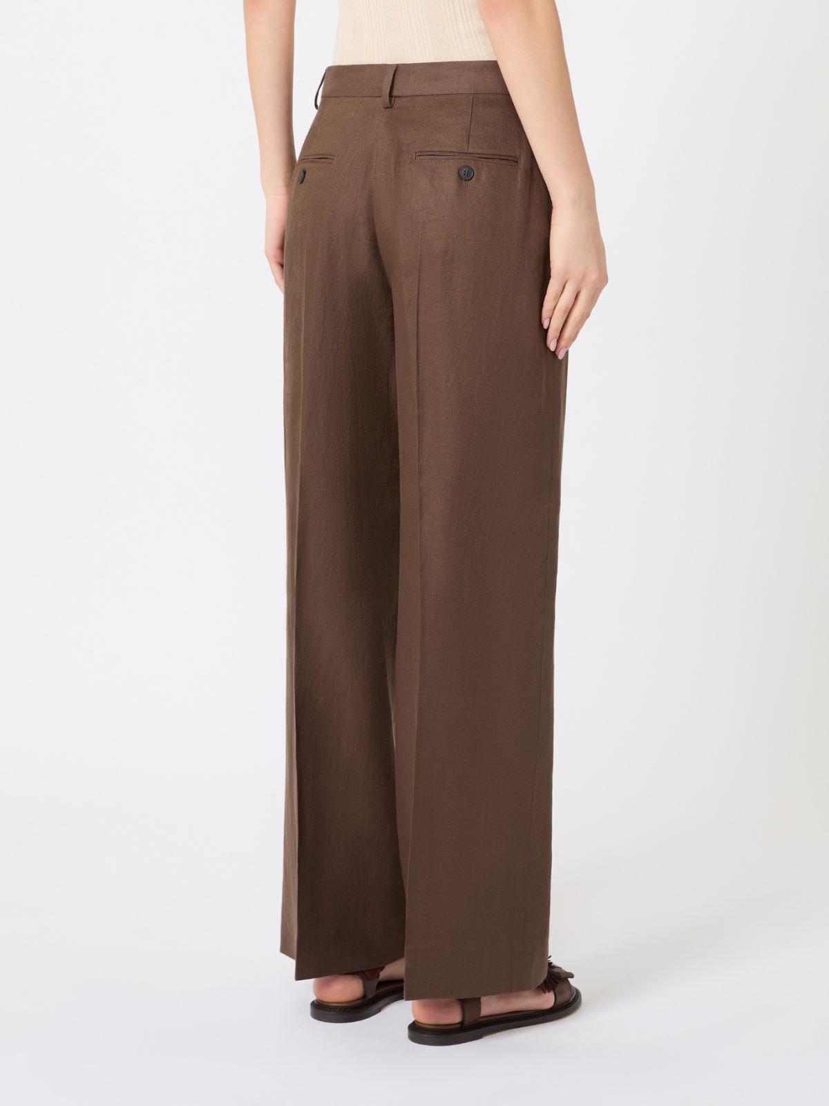 Hose aus Leinencanvas - SCHOKOLADE - Max Mara - 3