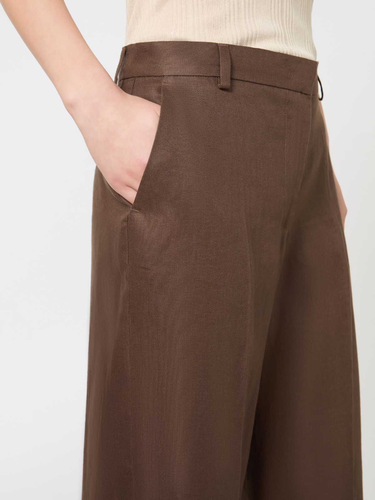 Hose aus Leinencanvas - SCHOKOLADE - Max Mara - 4