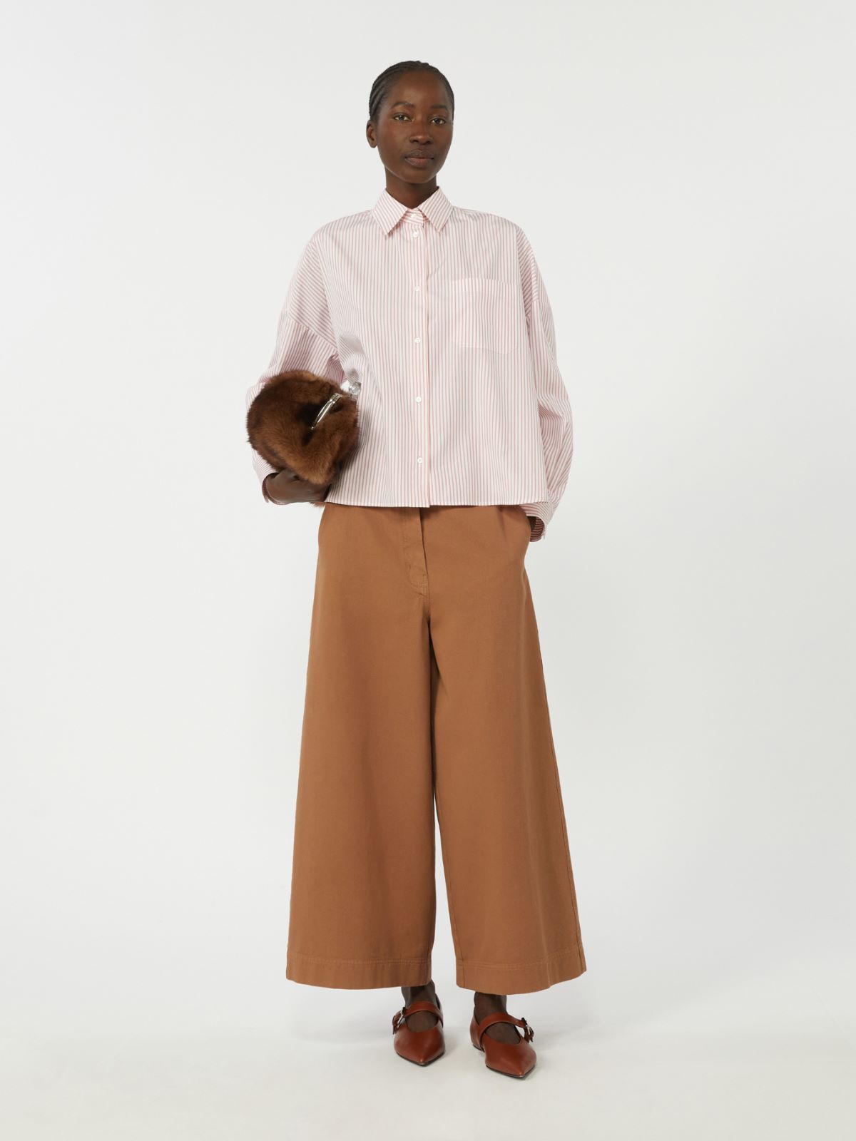Cotton drill trousers - TOBACCO - Max Mara
