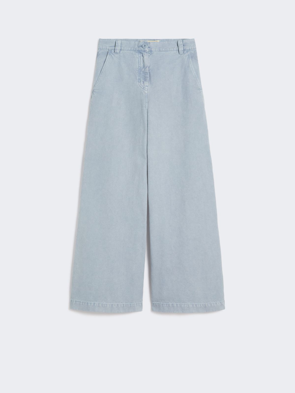 Cotton canvas wide-leg trousers - LIGHT BLUE - Max Mara - 9
